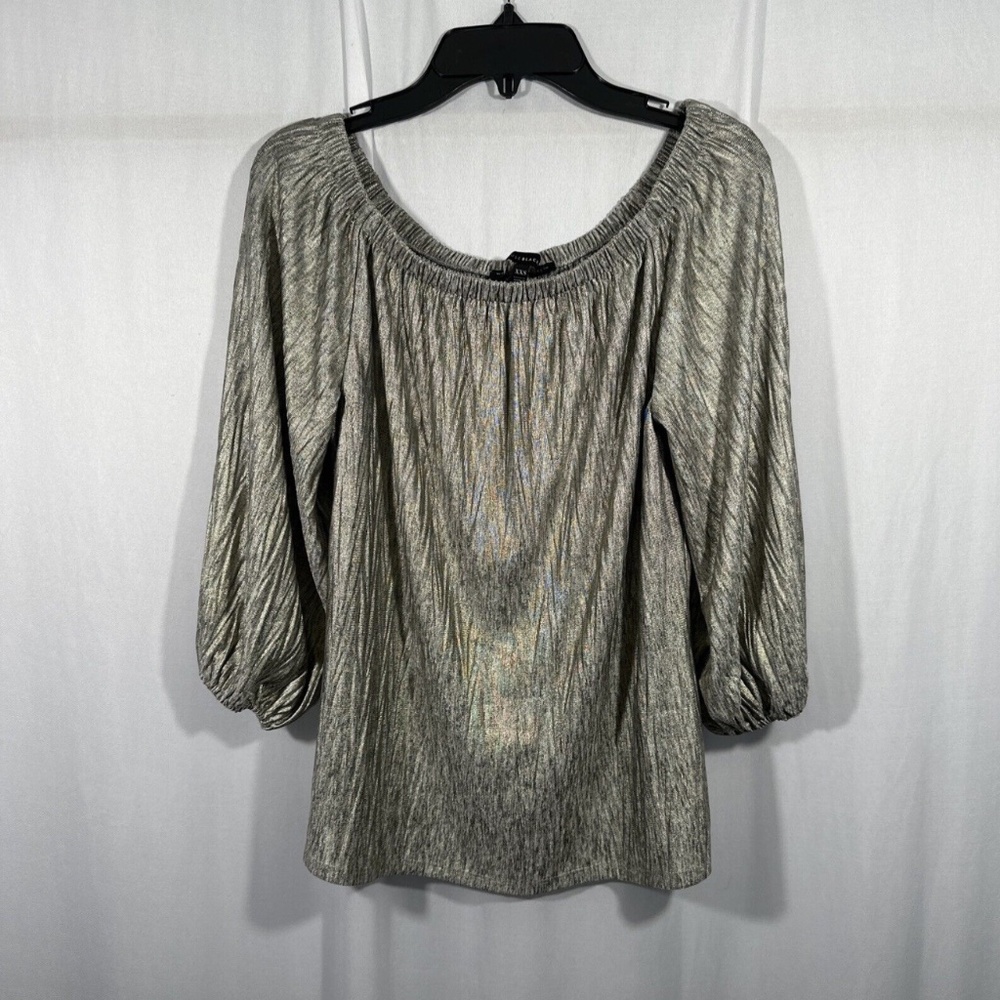 NEW White House Black Market‎ [ XXS ] Metallic Off The Shoulder Top